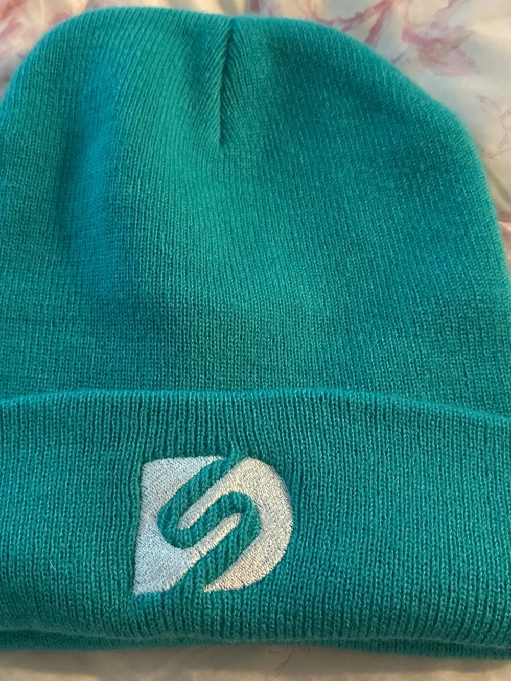 Speedo Teal Knit Beanie with White Embroidered Logo